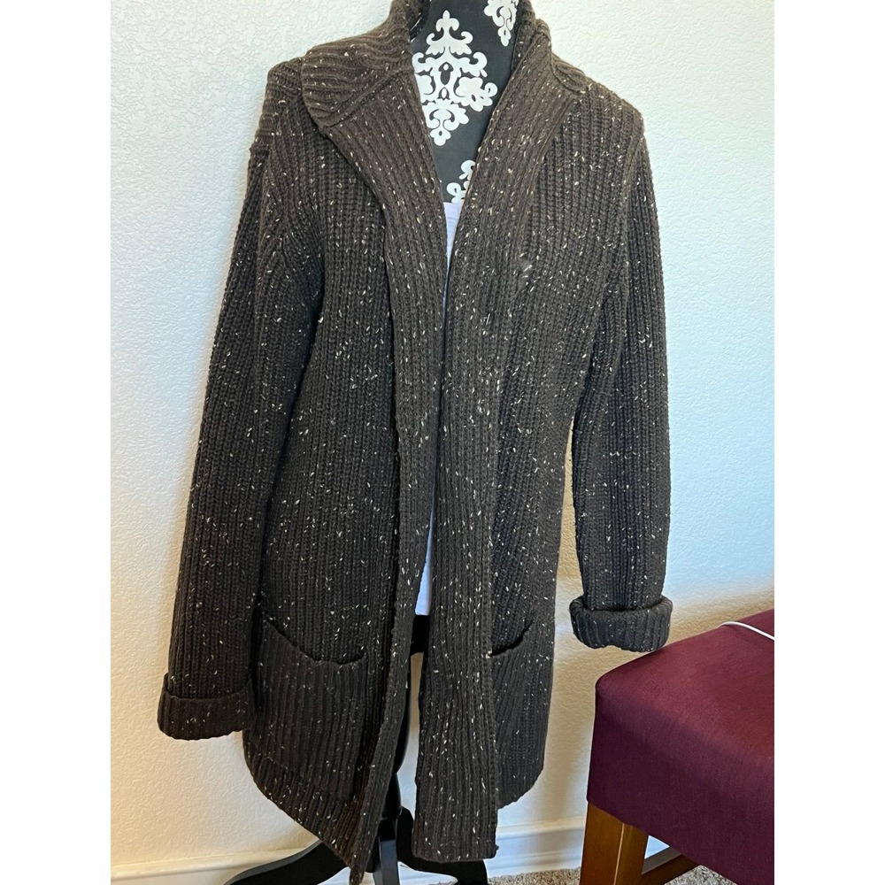 J Jill Ribbed-Texture Shawl Collar Cardigan with pin closure/pockets